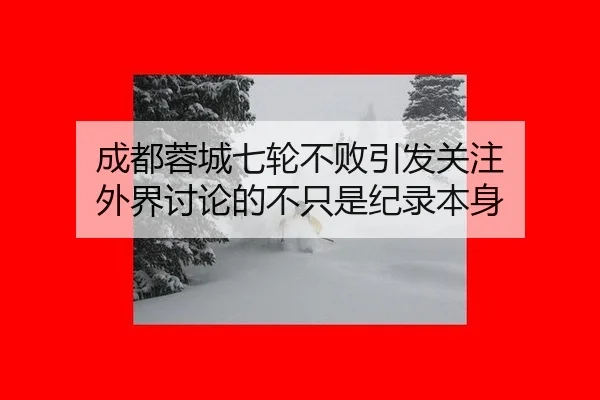 成都蓉城七轮不败引发关注 外界讨论的不只是纪录本身
